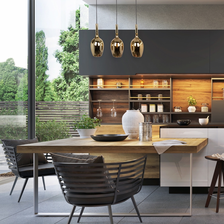 Riippuvalaisin LUGANO 3xE14/40W/230V kulta