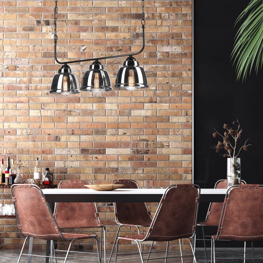 Riippuvalaisin MARIO 3xE27/60W/230V kromi