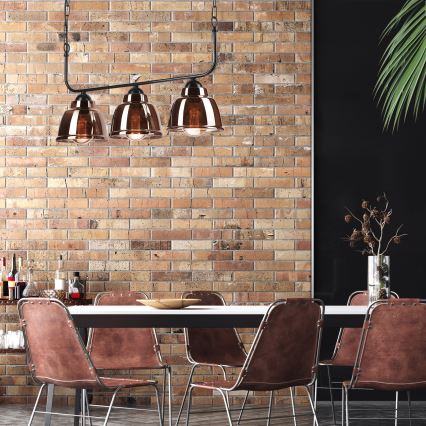 Riippuvalaisin MARIO 3xE27/60W/230V messinki