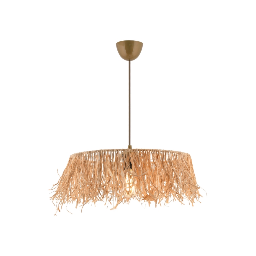 Riippuvalaisin MARISKA vaijerilla 1xE27/40W/230V, raffia-varjostin