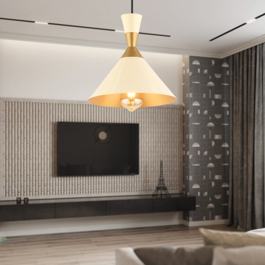 Riippuvalaisin MONZA 1xE27/40W/230V Ø 25 cm kerma/kulta