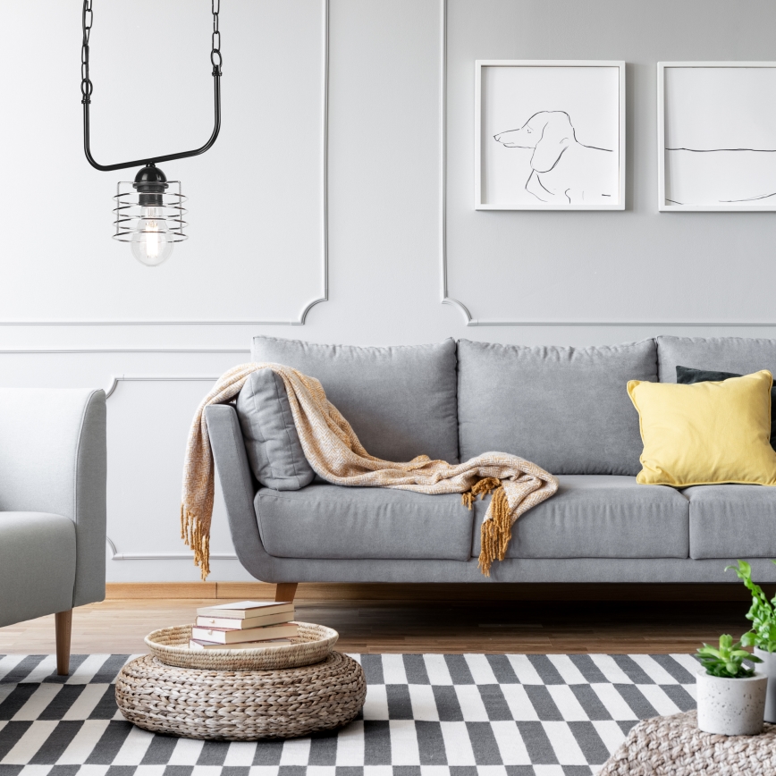 Riippuvalaisin MORGAN 1xE27/60W/230V musta/kromi