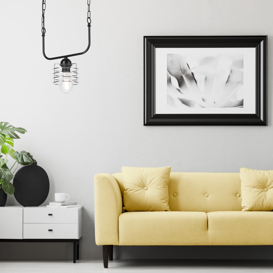 Riippuvalaisin MORGAN 1xE27/60W/230V musta/kromi