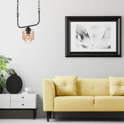 Riippuvalaisin MORGAN 1xE27/60W/230V musta/kupari