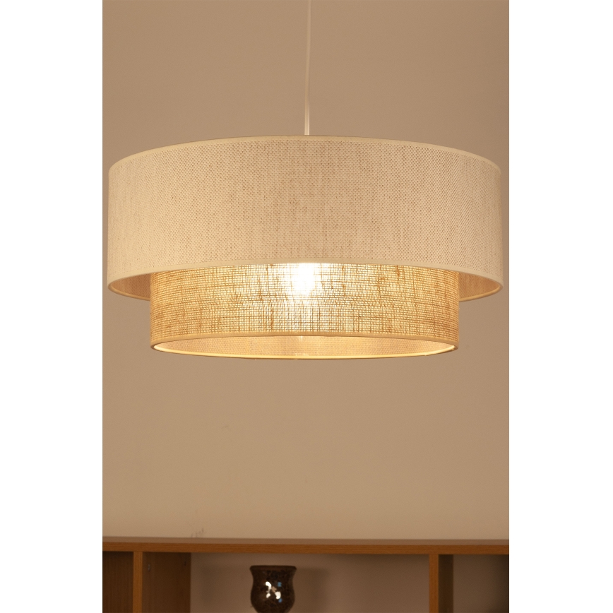 Riippuvalaisin NATIA 1xE27/60W/230V Ø 45 cm valkoinen/ruskea