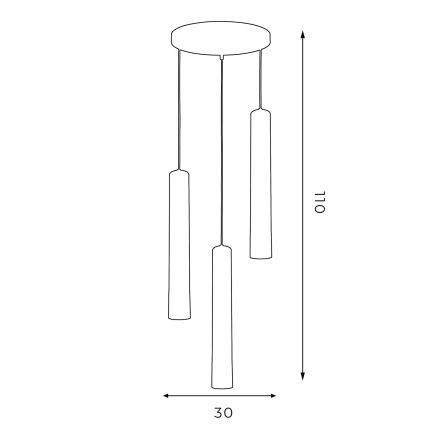 Riippuvalaisin NEST 3xGU10/8W/230V musta/kiiltävä kromi