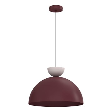 Riippuvalaisin NEVIS johdolla 1xE27/15W/230V, Ø 38 cm, burgundinpunainen
