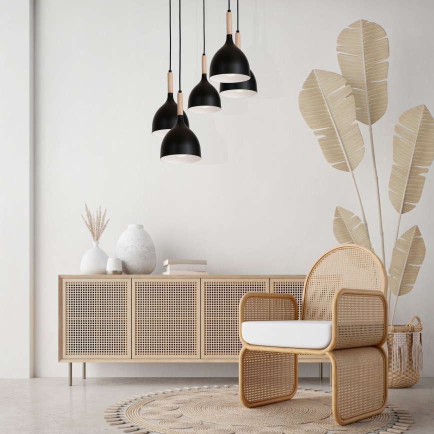 Riippuvalaisin NOAK WOOD 5xE27/60W/230V