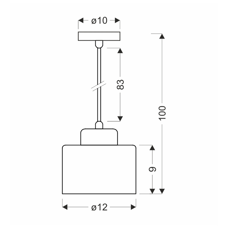 Riippuvalaisin OLENA 1xE27/60W/230V musta