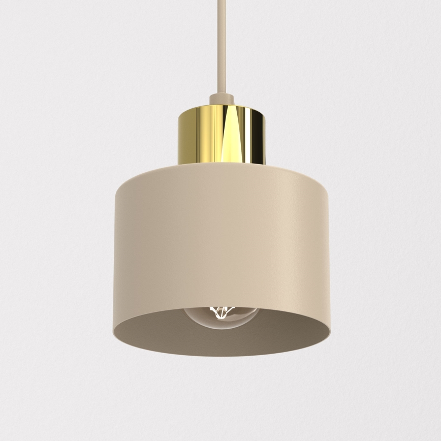 Riippuvalaisin PARKLA 1xE27/15W/230V beige/kullanvärinen