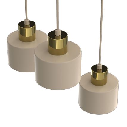 Riippuvalaisin PARKLA 3xE27/15W/230V beige/kulta