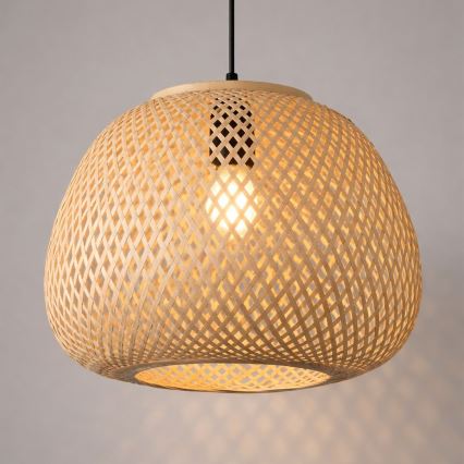 Riippuvalaisin PETRA johdolla 1xE27/15W/230V, halkaisija 35 cm, bambu