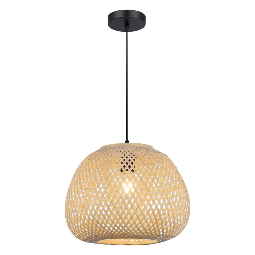 Riippuvalaisin PETRA johdolla 1xE27/15W/230V, halkaisija 35 cm, bambu