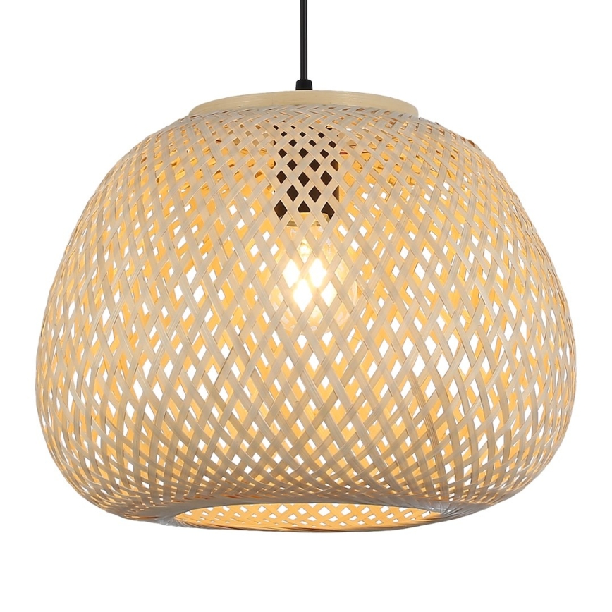 Riippuvalaisin PETRA johdolla 1xE27/15W/230V, halkaisija 35 cm, bambu