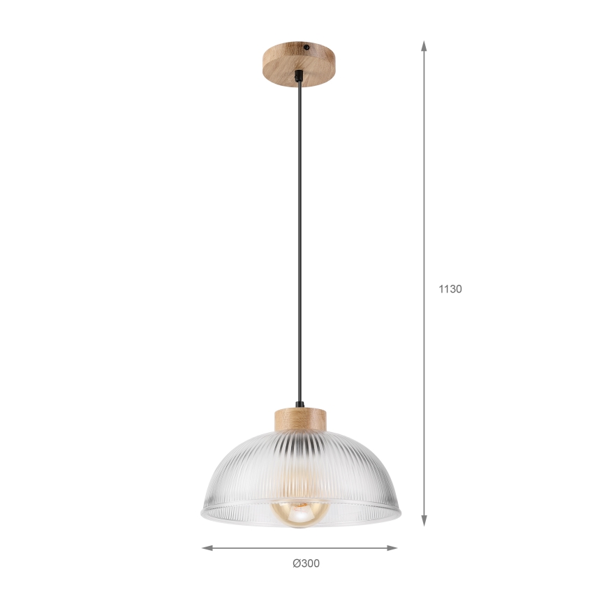 Riippuvalaisin PIA johdolla, 1xE27/60W/230V, halkaisija 30 cm, tammi