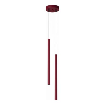 Riippuvalaisin ripustuslangalla PASTELO 2xG9/8W/230V punainen