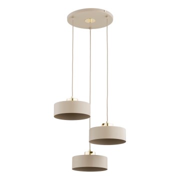Riippuvalaisin SELIA 3xE27/15W/230V beige/kulta