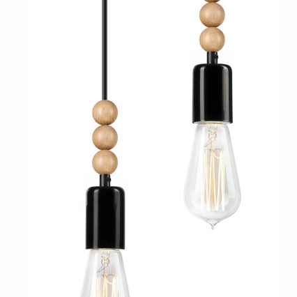 Riippuvalaisin köydellä SIMON 3xE27/60W/230V pyökki