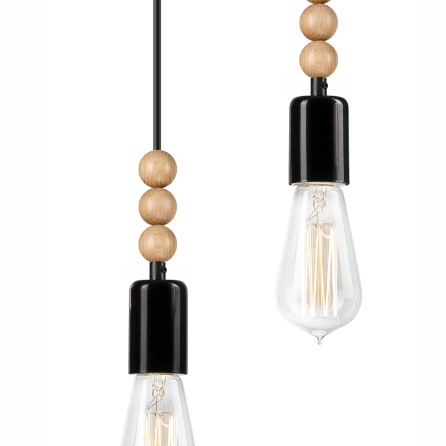 Riippuvalaisin köydellä SIMON 3xE27/60W/230V pyökki