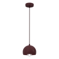 Riippuvalaisin SOOL 1xE27/15W/230V Ø 15 cm burgundinpunainen