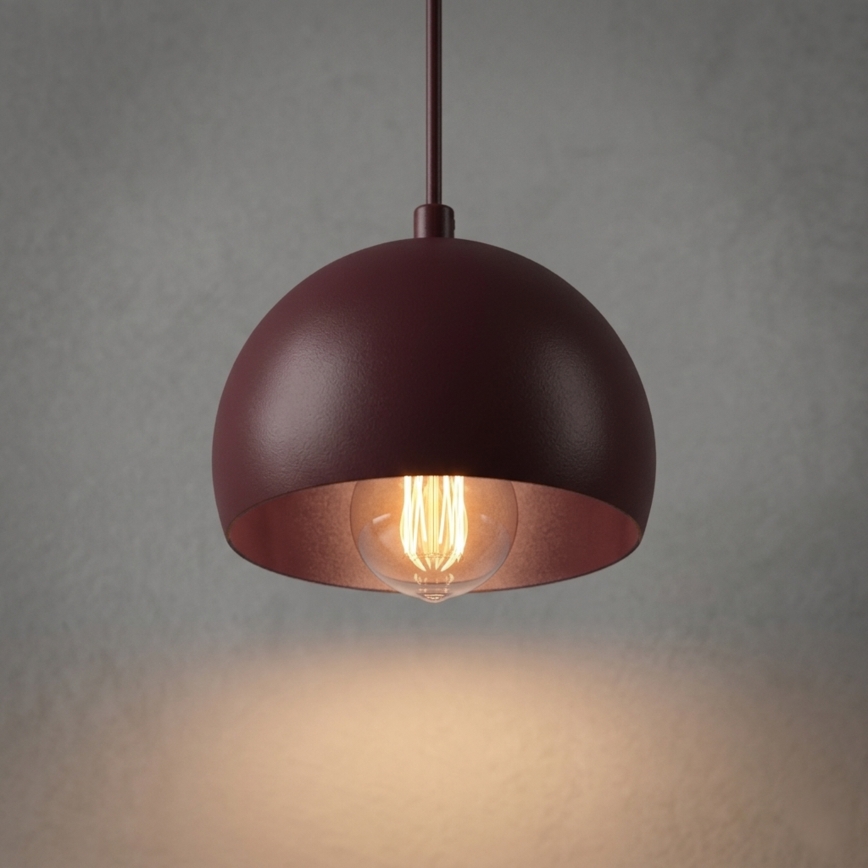Riippuvalaisin SOOL 1xE27/15W/230V Ø 15 cm burgundinpunainen