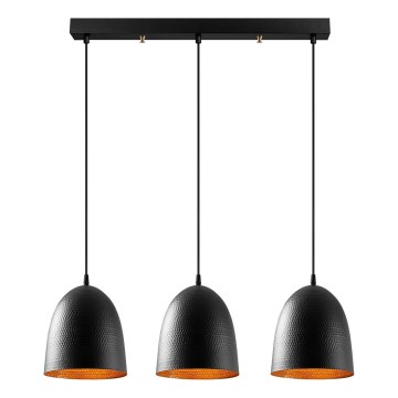 Riippuvalaisin TATTOO johdolla 3xE27/40W/230V musta