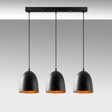 Riippuvalaisin TATTOO johdolla 3xE27/40W/230V musta