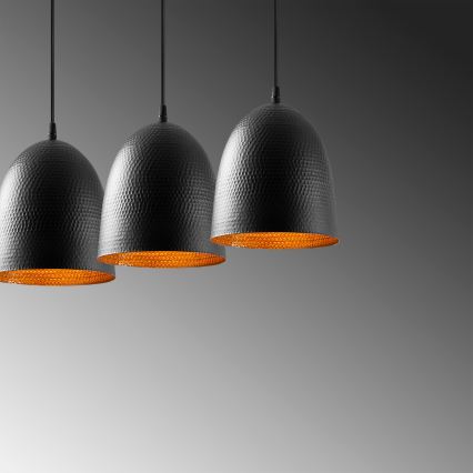 Riippuvalaisin TATTOO johdolla 3xE27/40W/230V musta