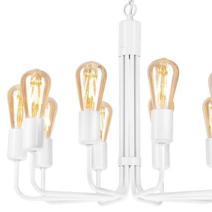 Riippuvalaisin TIFFANY 10xE27/60W/230V valkoinen