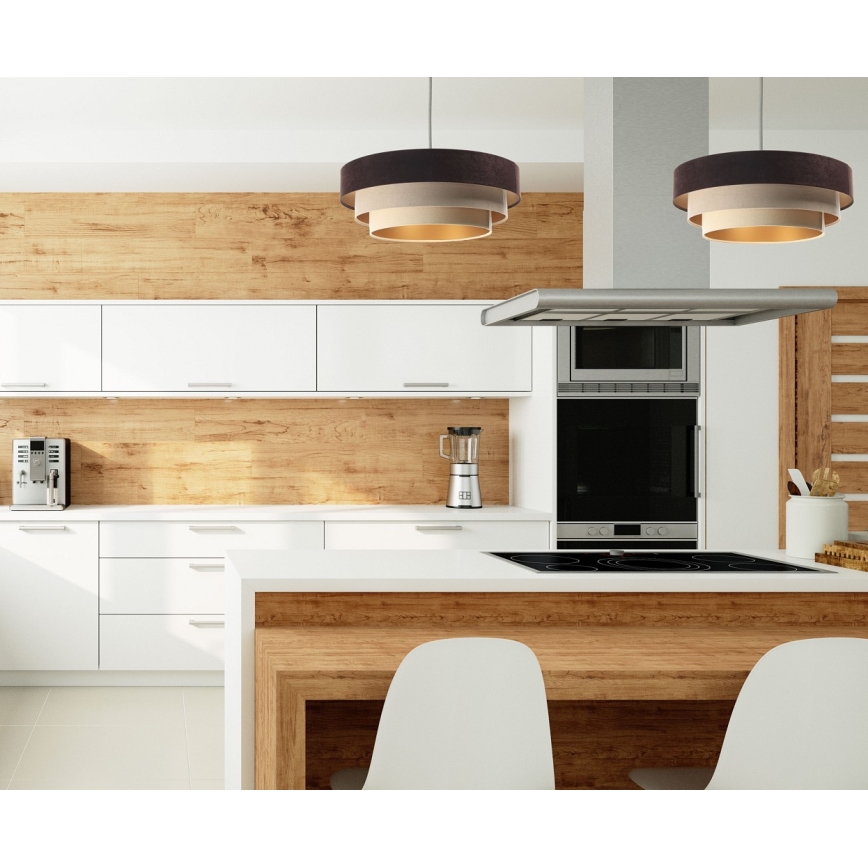 Riippuvalaisin TRINITI 1xE27/60W/230V ruskea/beige/kulta