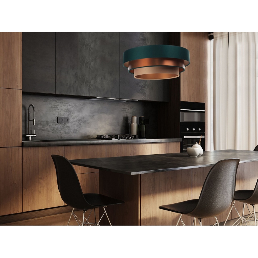 Riippuvalaisin TRINITI 1xE27/60W/230V vihreä/kupari