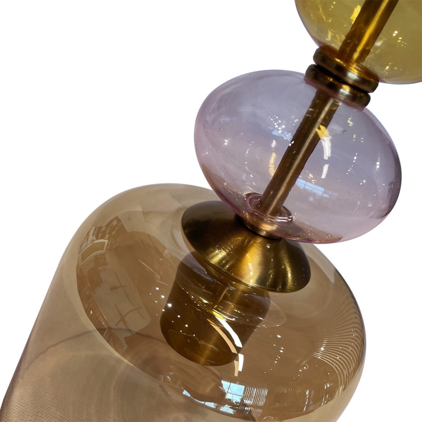 Riippuvalaisin TROPEA, 1xE27/15W/230V, johdolla, musta/savunbeige/vaaleanpunainen