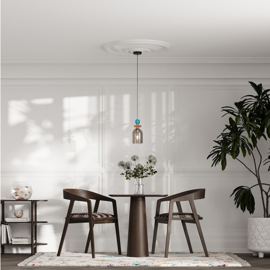 Riippuvalaisin TROPEA 1xE27/15W/230V musta/savunsininen/beige