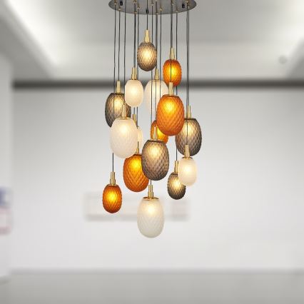 Riippuvalaisin vaijerikiinnityksellä CACTUS 16xG9/5W/230V kupari/harmaa/valkoinen