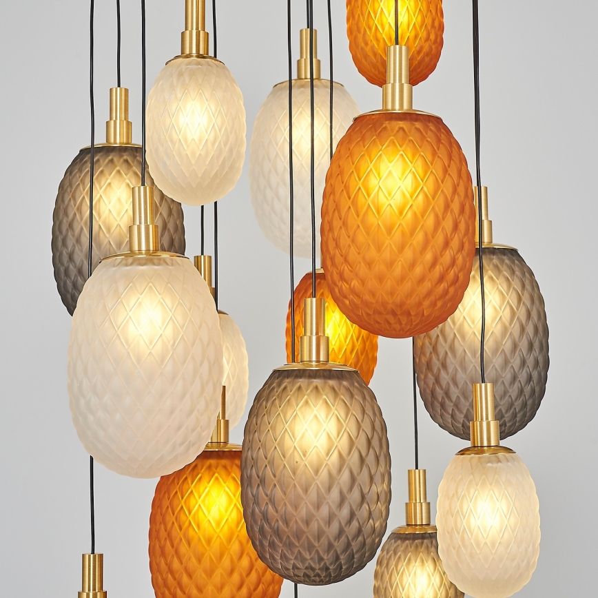 Riippuvalaisin vaijerikiinnityksellä CACTUS 16xG9/5W/230V kupari/harmaa/valkoinen