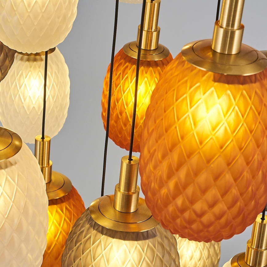 Riippuvalaisin vaijerikiinnityksellä CACTUS 16xG9/5W/230V kupari/harmaa/valkoinen