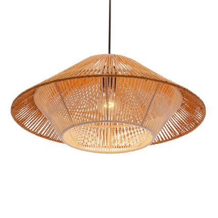 Riippuvalaisin vaijerilla AFRICA 1xE27/40W/230V, halkaisija 50 cm, ruskea/kerma
