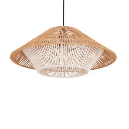 Riippuvalaisin vaijerilla AFRICA 1xE27/40W/230V, halkaisija 50 cm, ruskea/kerma