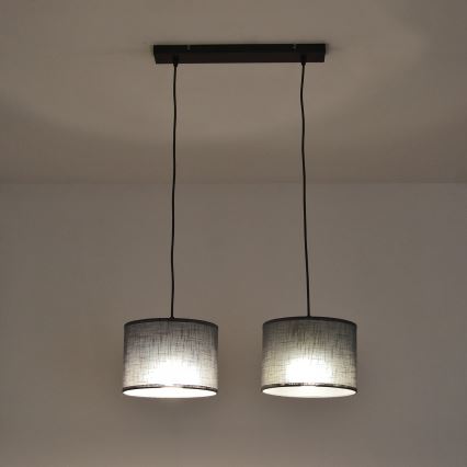 Riippuvalaisin vaijerilla ALBA 2xE27/15W/230V harmaa