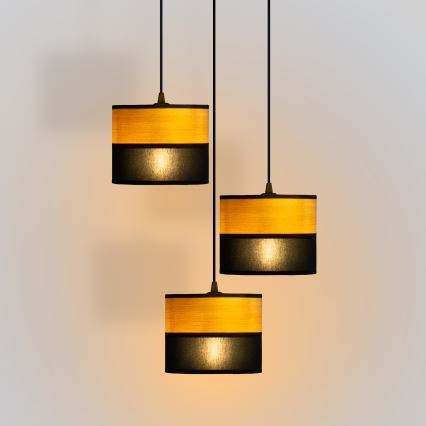 Riippuvalaisin vaijerilla ALBA 3xE27/15W/230V halkaisija 40 cm musta/ruskea