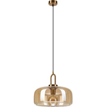 Riippuvalaisin vaijerilla AMAYA 1xE27/15W/230V, kultainen/savunbeige