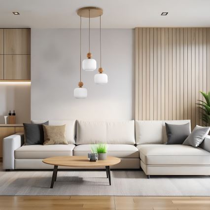 Riippuvalaisin vaijerilla BALLO 3xE14/10W/230V beige