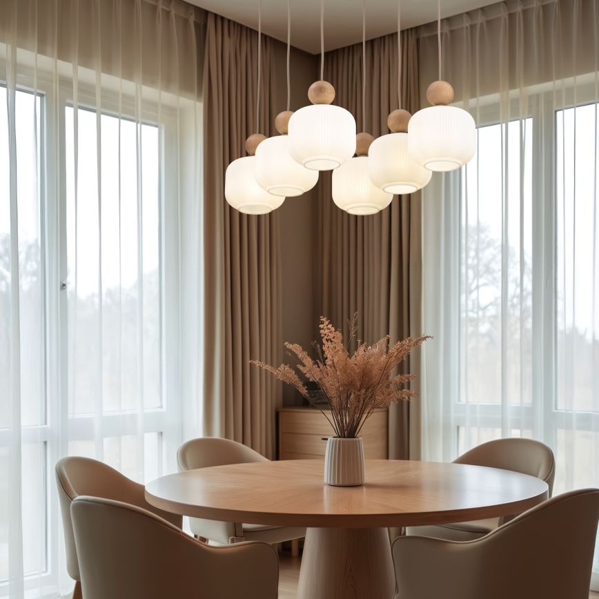 Riippuvalaisin vaijerilla BALLO 6xE14/10W/230V beigenvärinen