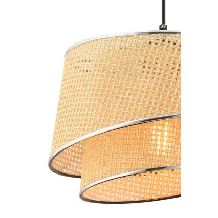 Riippuvalaisin vaijerilla BARETTE 1xE27/60W/230V beige/kiiltävä kromi