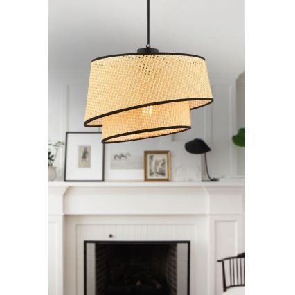 Riippuvalaisin vaijerilla BARETTE 1xE27/60W/230V beige/musta