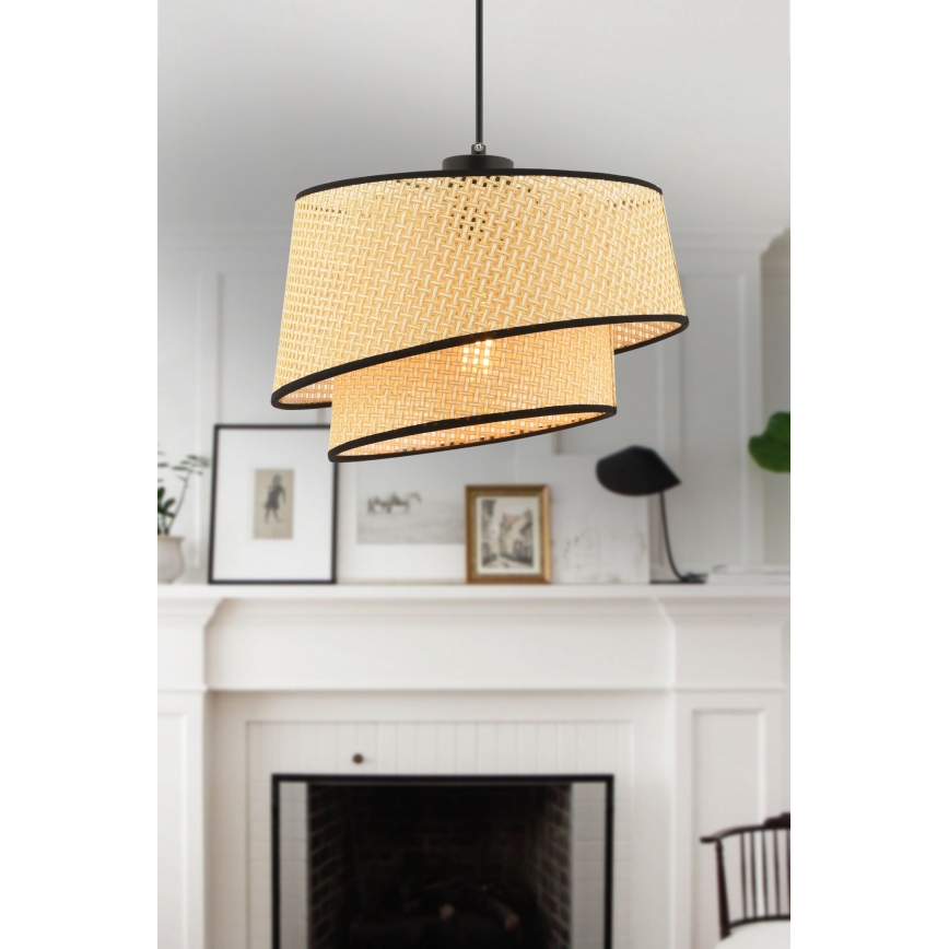 Riippuvalaisin vaijerilla BARETTE 1xE27/60W/230V beige/musta