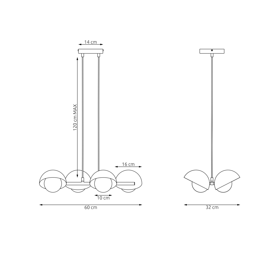 Riippuvalaisin vaijerilla BOOM 4xG9/8W/230V valkoinen