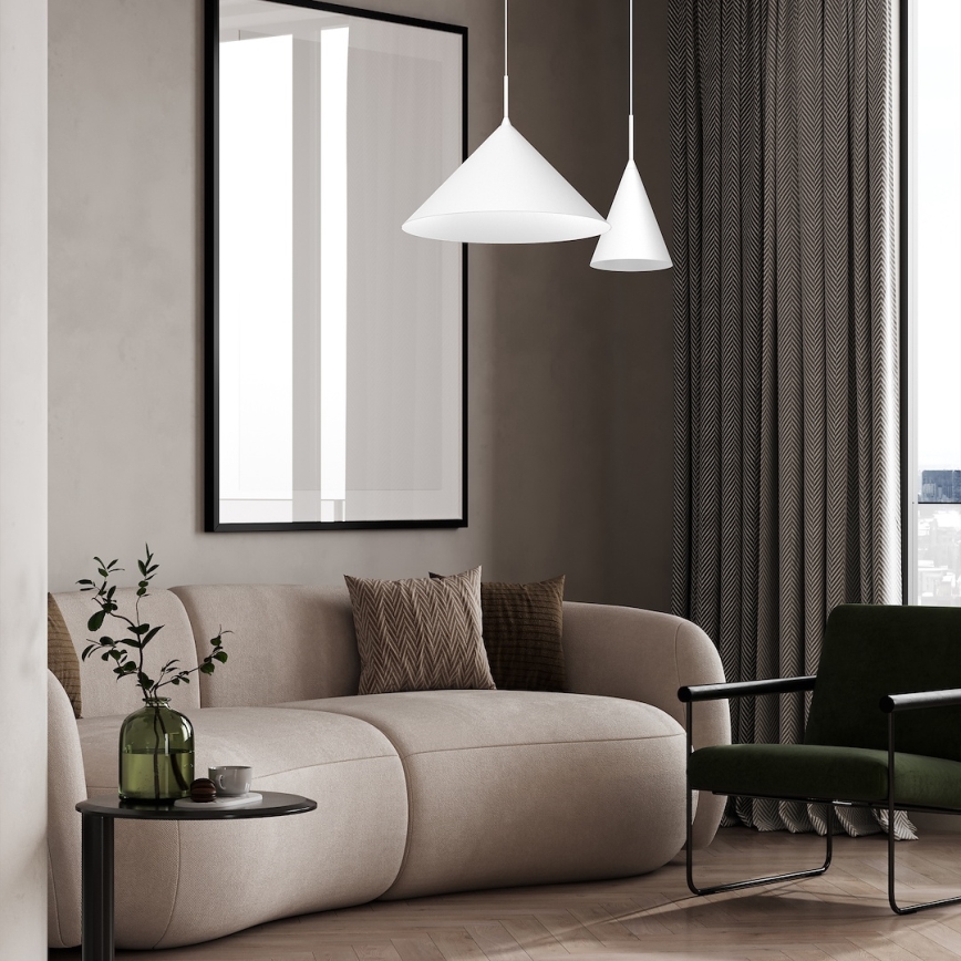 Riippuvalaisin vaijerilla CAPITAL 1xGX53/15W/230V, halkaisija 46 cm, valkoinen