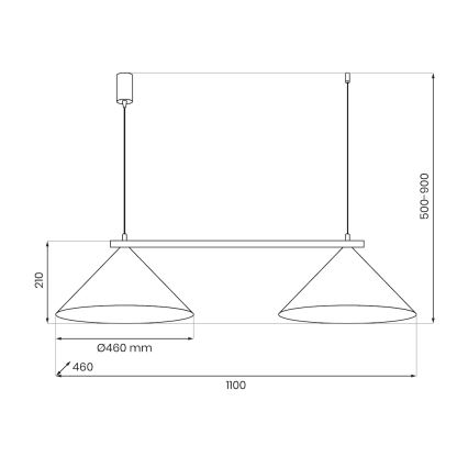 Riippuvalaisin vaijerilla CAPITAL 2xGX53/15W/230V musta