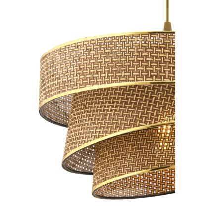 Riippuvalaisin vaijerilla COUPER 1xE27/60W/230V ruskea/kulta